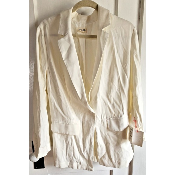 Jackets & Blazers - NWT OPEN EDIT Nordstrrom Ivory oversized ONE button woman Sz S blazer